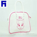New Design Fashion Floral print Ladies White PVC Handbag